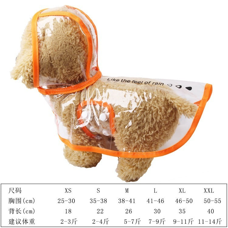 新作 ペットウェア レインコート ポンチョ 犬用 ペット用 フード付き 雨具 雨合羽 雨かっぱ ドッグウェア クリア 透明 シンプル お洒落 便利 お散歩