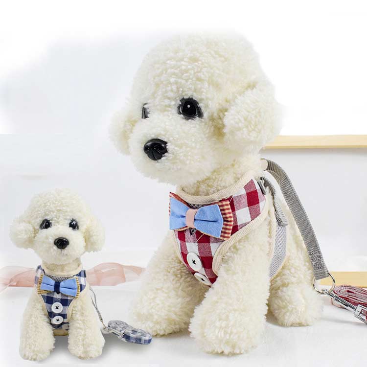 ワンちゃん用 送料無料 胴輪 120cm ２点セット ハーネスリードセット リード 犬用 お散歩グッズ ハーネス リード 胴輪 リーシュ チェック リボン 可愛い かわいい 愛犬グッズ 送料無料 ペッ
