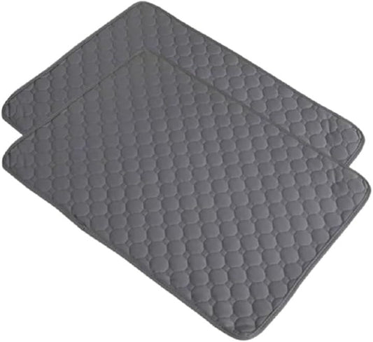 洗える ペットシーツ 犬 おしっこマット おしっこシート 大判 ペット用 速乾 介護(グレー, 100x70cm 2枚セット)