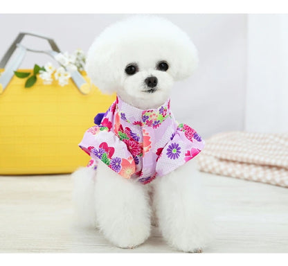 高い人気 ドッグウェア 犬服 スカート ドレス 可愛い ペット服 ワンピース 夏 ペットウェア ボア 蝶結び 袖なし 小型犬 中型犬 ファッション 和風 犬洋服 着物ドッグウェア 犬服ドッグウェア