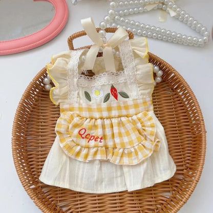 【新作犬猫服 登場】 犬服 ペット服 犬 洋服 夏用薄手ペットスカート猫小型犬服