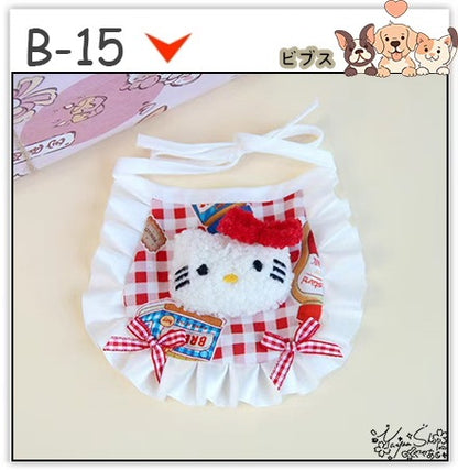 【3+1枚 / 5+2枚】超人気のインスタイルフラワービブ猫唾液タオル純粋な手作り犬用ビブペット織りネックスカーフ