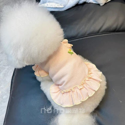 ペット猫 テディ かわいい 通気性の良い服 ビションフリーゼ 犬服 春夏新作 ワッフル 犬 服 犬の服 犬 洋服 犬の服夏 犬洋服