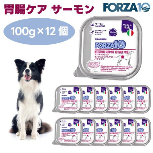 Forza10 アクティウェット インテスティナルサポート 胃腸ケア サーモン パテタイプ 100gx12個 ドッグフード 犬 餌 療養食 フォルツァ10