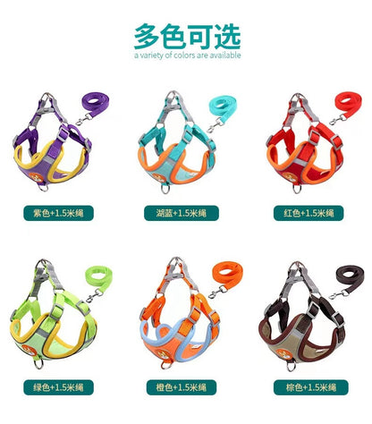 送 料 無 料！海外ペットリード通気性反射ペットハーネス調節可能なベストスタイルの犬のリード