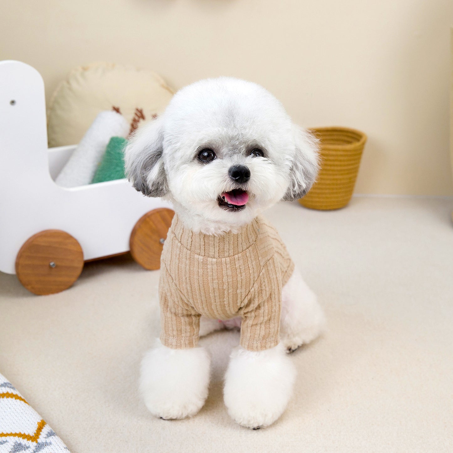 人気犬の服ペット小型犬の服新しいテディよりパンダミミミ韓国ハイネックボトムシャツ