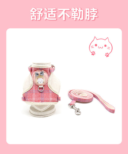 猫用 68 ペットハーネス 犬用ハーネス ネコ用ハーネス お散歩 犬 ハーネスリードセット シンプル ペット用品 ハーネス 小型犬 胴輪 お出かけ おしゃれ 中型犬 簡単装着 2点セット リーシュ 犬