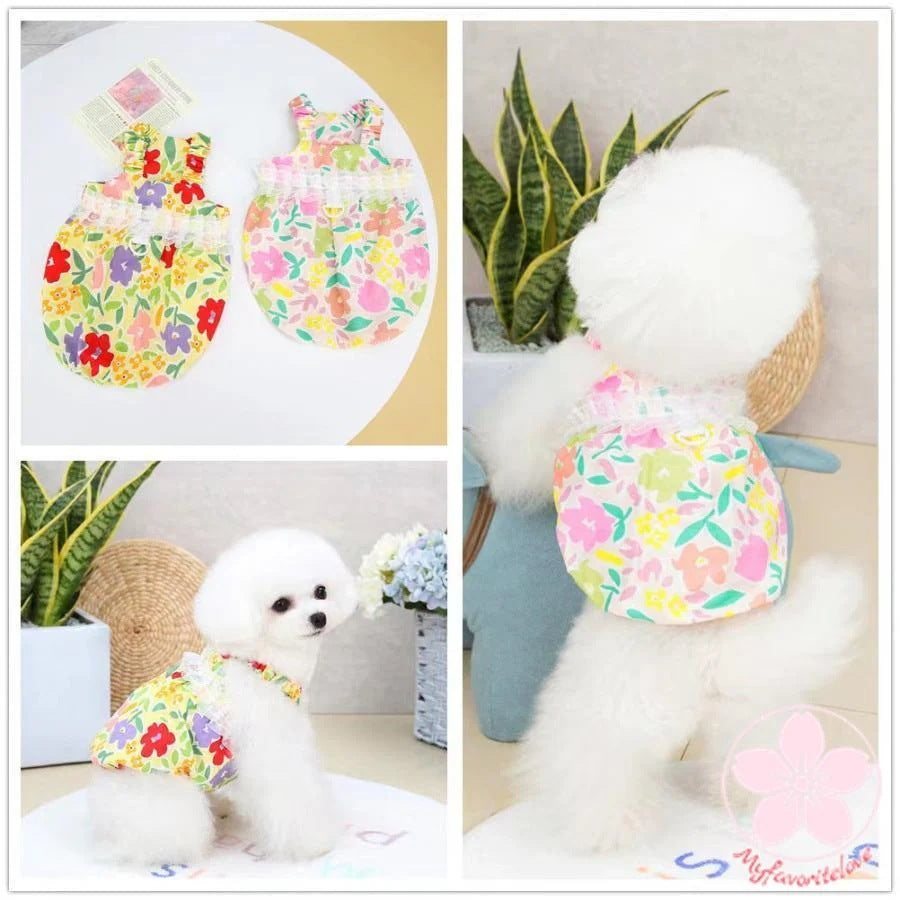 新入荷 ペット 服 安い 犬 春 夏 花 柄 ワンピース かわいい 可愛い ハイブランド 猫 ドッグ ウェア