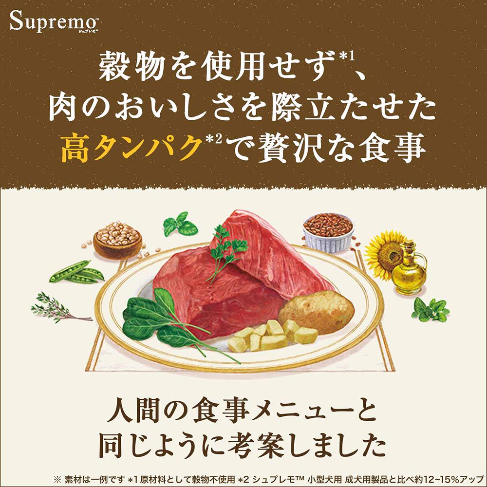 <a href="https://www.qoo10.jp/gmkt.inc/Search/brand.aspx?brandno=56208" target="_blank" class="title_brand" id="btn_brand" title="シュプレモ">シュプレモ</a>ニュートロ　超小型犬ー小型犬用　成犬用　牧場のレシピ　ビーフのグリル　４ｋｇ＋パウチ　１袋　おまけ付　ＣＲＣ45―05―21―10―00