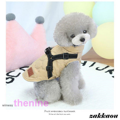 犬 服 ジャンパー 犬の服 ハーネス一体型防寒ジャンパー ドッグウェア ジャケット 小型犬 中型犬 秋 秋服 冬 冬用 冬服 秋冬 おしゃれ アウター コート お出かけ