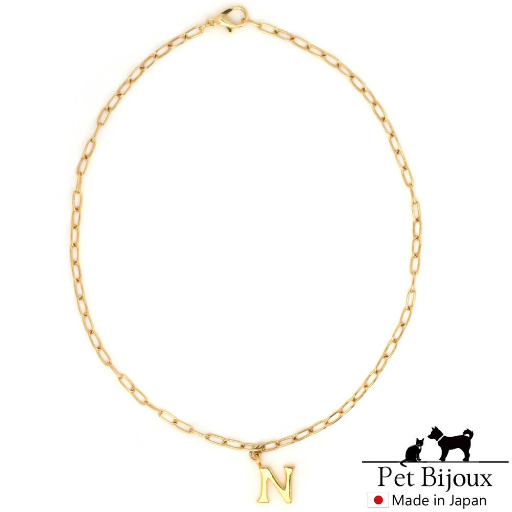 <a href="https://www.qoo10.jp/gmkt.inc/Search/brand.aspx?brandno=121124" target="_blank" class="title_brand" id="btn_brand" title="MELODY ACCESSORY">MELODY ACCESSORY</a>K18GP 送料無料 ドッグアクセサリー 犬用 ネックレス 首輪 イニシャル 英字 チョーカー 犬 いぬ DOG ねこ 猫 ペット チェーン ペットアクセサリー シンプル