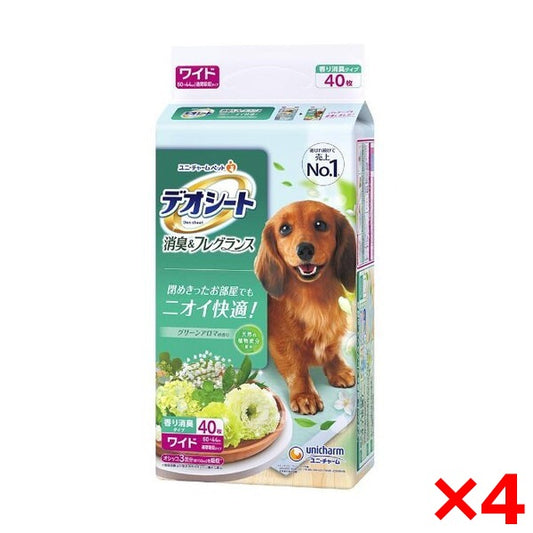 <a href="https://www.qoo10.jp/gmkt.inc/Search/brand.aspx?brandno=18151" target="_blank" class="title_brand" id="btn_brand" title="ユニ・チャーム">ユニ・チャーム</a>4個セット デオシート 消臭&フレグランス グリーンアロマの香り ワイド 40枚