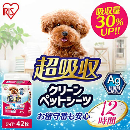 アイリスオーヤマ(IRIS OHYAMA) ペットシーツ 厚型 超吸収 抗菌 消臭 小型犬・中型犬 12時間交換不要 ワイド 42枚入