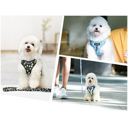 新商品プロモーション，数量限定 ハーネス 小型犬 ハーネス リード ２点セット ペット用品 全９種 ハーネスフリーサーズ 体重5ｋｇ以内 リード152cm バックルで簡単着脱 歩行補ハーネス 小型犬