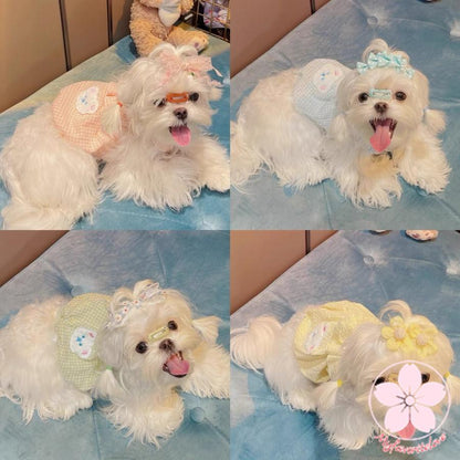 新品 大人気 ペット 服 安い 犬春 夏 フリル チェック キャミソール かわいい 可愛い ハイブランド 猫 ドッグ ウェア