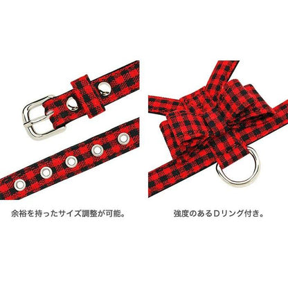 新商品プロモーション，数量限定 犬 猫 ハーネス チェック ペット 服 胴輪 キャット ドッグ リボン犬 猫