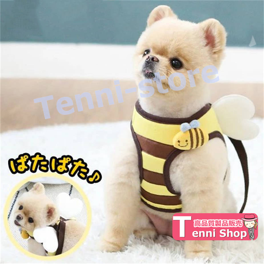 今週の新製品 タイムセール 犬 ハーネス 羽付き ミツバチ お出かけ 散歩 胴輪 ペット用品 かわいい 人気 新作 小型犬 セール お出かけ ダブルシスターズ パタパタ 【一部当日発送】 在庫が限られ