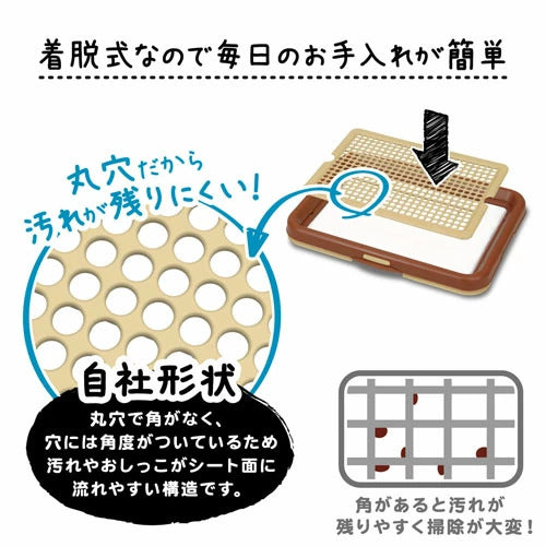 <a href="https://www.qoo10.jp/gmkt.inc/Search/brand.aspx?brandno=66334" target="_blank" class="title_brand" id="btn_brand" title="ペティオ">ペティオ</a>お手入れらくらく ドッグトレー専用 シーツ破れ防止カバー メッシュ ブラウン 茶 犬用トイレ トイレ