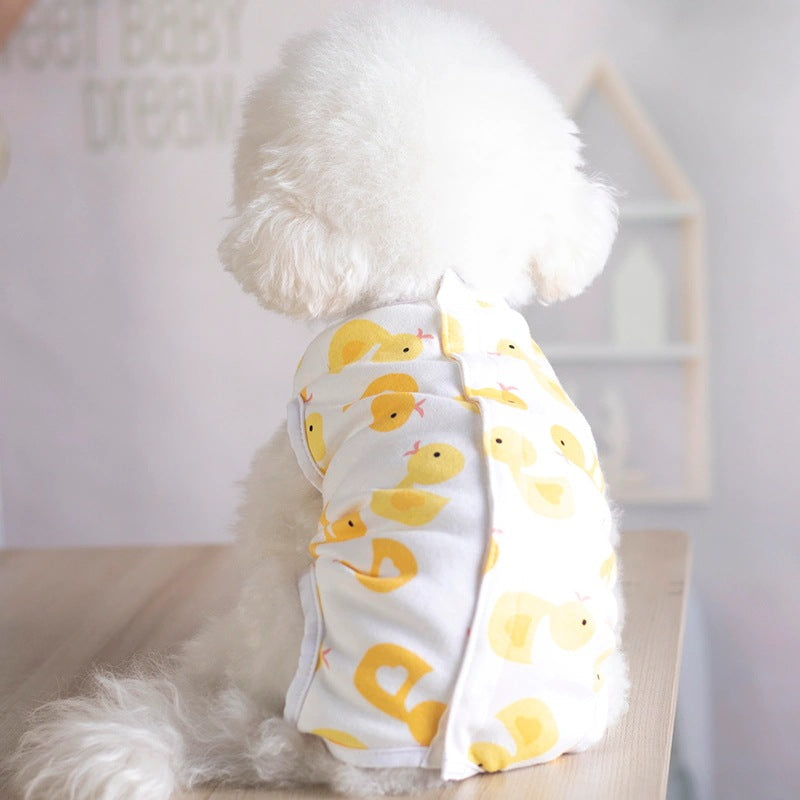 春夏新作 犬服 ペット服 犬 洋服 ペット 犬用品 小中型犬 犬服 夏秋 エアコン おなかプロテクター 全部入り 服 ベスト パジャマ