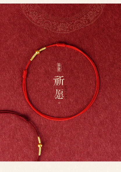 本命年情侣红绳脚链女男转运珠手链简约夏季手细脚绳饰品闺蜜礼物