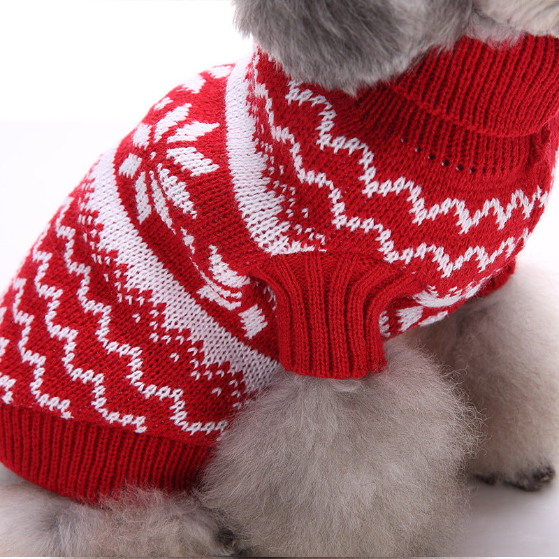 新作 ペットウェア 犬服クリスマス衣雪花セーターハロウィンペット服セーターヘラジカ衣犬セーター
