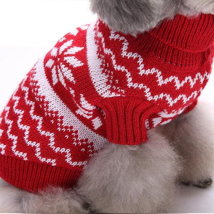 新作 ペットウェア 犬服クリスマス衣雪花セーターハロウィンペット服セーターヘラジカ衣犬セーター