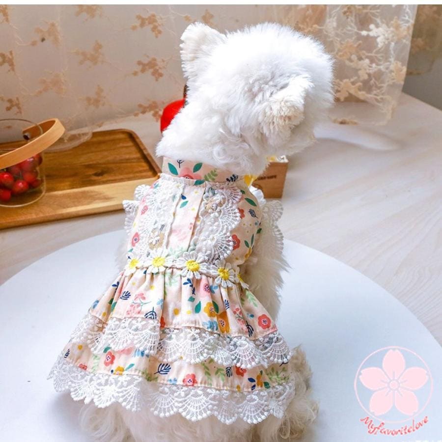 人気商品超目玉 ペット 服 安い 犬 春 夏 花 柄 ノースリーブ ワンピース かわいい 可愛い ハイブランド 猫 ドッグウェア