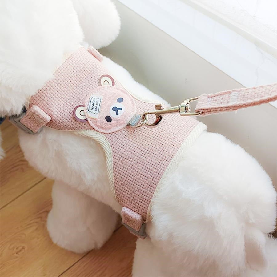 犬 ハーネス リード付き かわいい くまさん ハーネスリードセット おしゃれ 子犬用ハーネス パピー用 脱げない ペットハーネス 小型犬 中型犬 PetGround