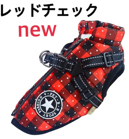 おしゃれ 秋冬 服 犬 ダウンハーネス付 犬服 ダウンジャケット 冬用 着せやすい ダウン 撥水加工 冬 小型犬 中型犬