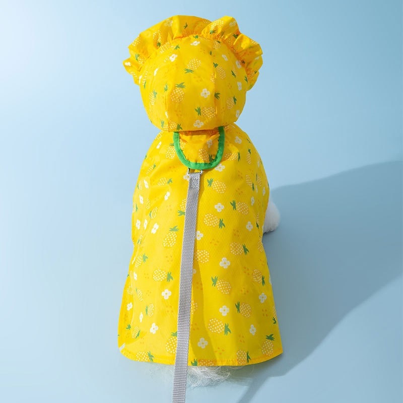 ペット服 牽引可能な子犬のレインコート防水ペット雨の日の服