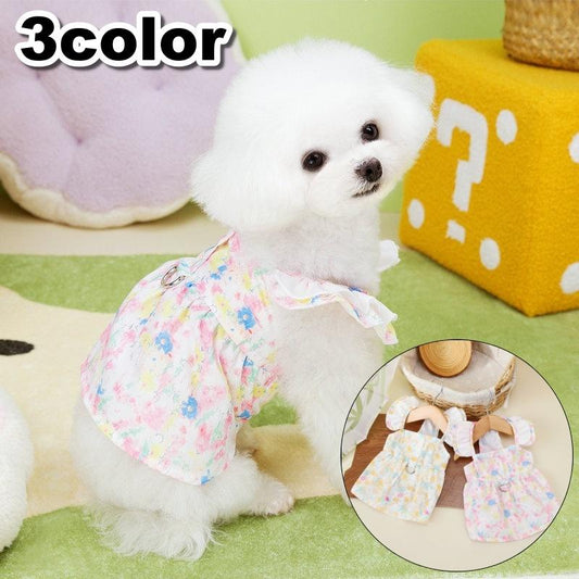 早い者勝ち 発売特典ペットウェアワンピースカン犬服ドッグウェア洋服袖なし花柄総柄お散歩お出かけおしゃれかわいい犬いぬペット服