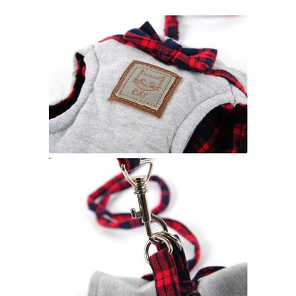新商品プロモーション，数量限定 猫 犬 ハーネス リード ペット 服 ウェアハーネス 胴輪 キャット ドッグ リーシュ リボン猫 犬