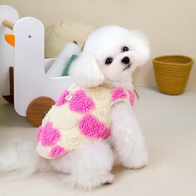 本日の限定商品犬の服猫小型犬ペット用品快適な暖かいテディ愛ハート二本足フリース