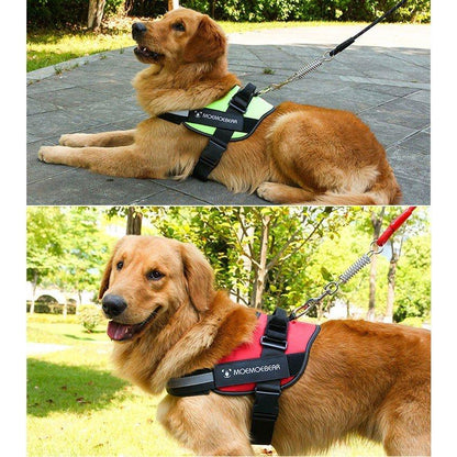 ハーネスリード胴輪首輪犬用中型犬スプリングペット8の字ハーネス通気性リードハーネスセットドッグランお散歩脱着簡単衝撃吸収外出