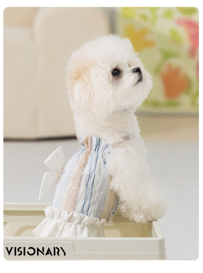犬 洋服 2025新作犬服春夏ボーダー蝶結びキャミソール小型犬ペットドレス