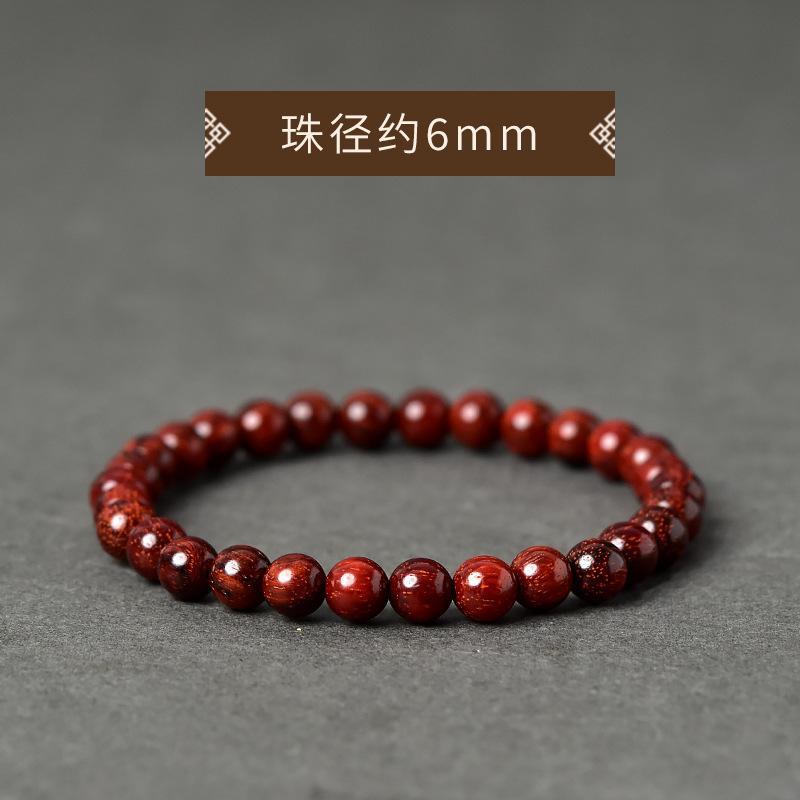 精品小叶紫檀文玩手串高密金星血檀108木质佛珠单圈工艺品批发