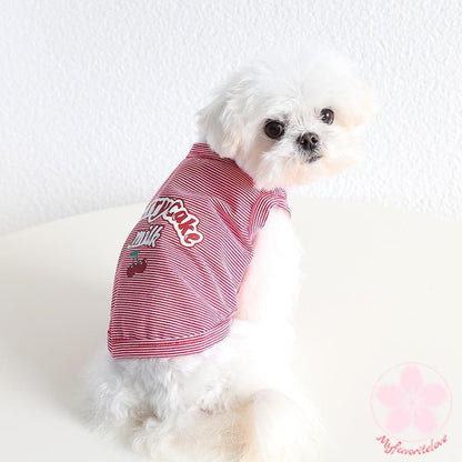 新入庫 ペット 服 安い 犬 春 夏 秋 さくらんぼ 柄 ボーダー タンクトップ ワンピース かわいい 可愛い ハイブランド 猫 ドッグウェア