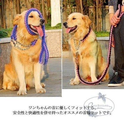 リードと首輪セット 首輪セット リードセット 首輪 小型犬 中型犬 大型犬 犬 首輪 犬用 リード 散歩 お出かけ ドック用品 リード長さ1.2メートル