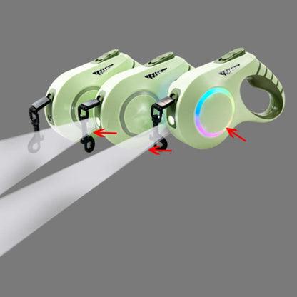 大型犬 伸縮リード 6m LED ライト付き 雰囲気ライト USB 充電式 犬 リード 伸縮 光る 犬用 中型犬 小型犬 ドッグリード タッチパネル ワンタッチ Type-C 充電 大容量電池 長時間