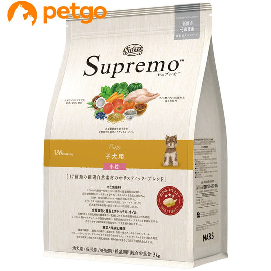 <a href="https://www.qoo10.jp/gmkt.inc/Search/brand.aspx?brandno=56208" target="_blank" class="title_brand" id="btn_brand" title="シュプレモ">シュプレモ</a>ニュートロ シュプレモ 子犬用 小粒 3kg