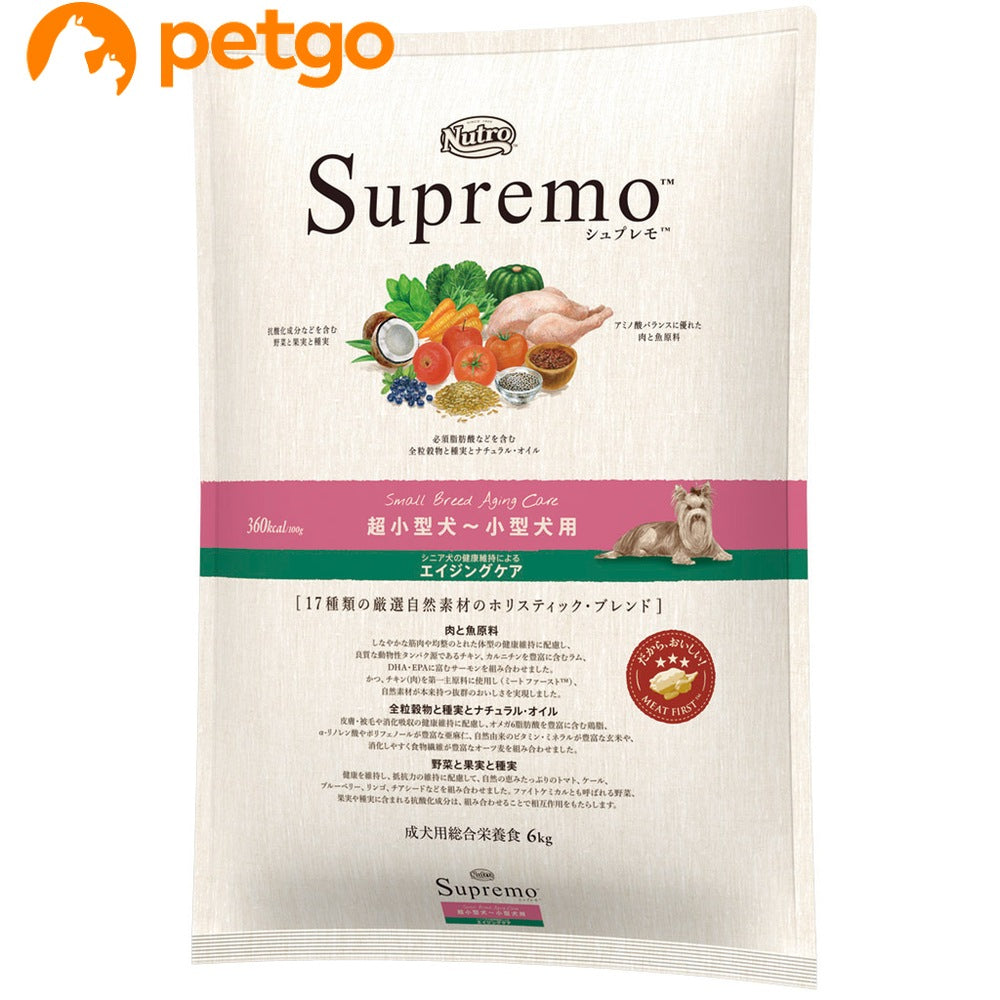 <a href="https://www.qoo10.jp/gmkt.inc/Search/brand.aspx?brandno=56208" target="_blank" class="title_brand" id="btn_brand" title="シュプレモ">シュプレモ</a>ニュートロ シュプレモ 超小型犬～小型犬用 エイジングケア犬用 6kg