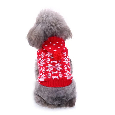 2023年新作入荷　ペット服 犬　服　Tシャツ ドッグウェアペットの服セーターハイネック犬の服セータークリスマス雪花の犬のセーター秋冬
