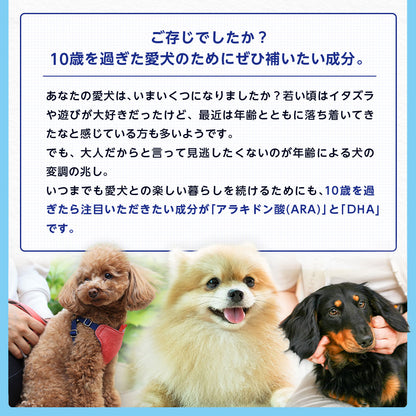 <a href="https://www.qoo10.jp/gmkt.inc/Search/brand.aspx?brandno=128060" target="_blank" class="title_brand" id="btn_brand" title="Suntory Wellness">Suntory Wellness</a>サントリー 公式 Pet Health (ペットヘルス) ARA+DHA 動物用栄養補助食品 60粒入/約20～30日分