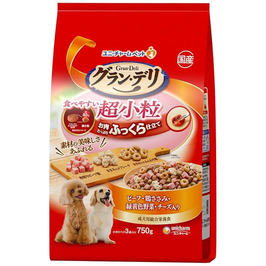 【即納】グラン・デリ グランデリ ドッグフード ソフト ふっくら仕立て 食べやすい超小粒 750g 国産 ユニチャーム