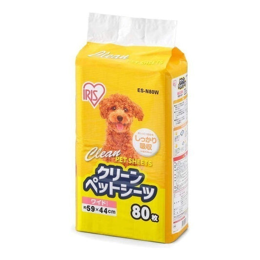 <a href="https://www.qoo10.jp/gmkt.inc/Search/brand.aspx?brandno=49458" target="_blank" class="title_brand" id="btn_brand" title="アイリスオーヤマ">アイリスオーヤマ</a>クリーンペットシーツ ワイド80枚 ES-N80W 4個セット メーカー直送