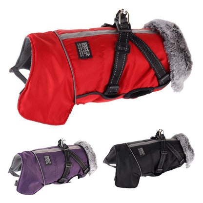 暖か ダウン風ジャケット ジャケット 中型犬 反射 ベストウェア 小型犬 ハーネス 首元 ペット服 防寒 ハーネス一体型 犬 大型犬 防風 冬 防水 犬 ジャケット