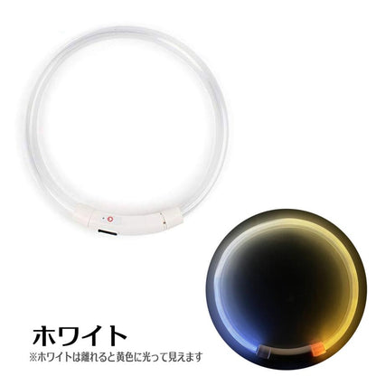 光る首輪 犬用 充電式 レインボー 小型犬 おしゃれ 新入荷 猫 犬 LEDライト ペット 中型犬