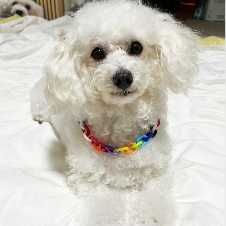 ペットチェーンカラーネックレス ペット用首輪 首輪 犬 猫 小型犬 中型犬 可愛 ペット用アクセサリー ペットグッズ シンプルカラーペット用首輪