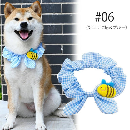 人気商品 ペットグッズ 犬 唐草模様 アクセサリー リボン風 首に通すだけの手軽しゃれ！犬猫兼用 スカーフ 首輪 犬用 猫用 小型犬 中型犬 和柄 ネック バンダナ 風呂敷首巻 かわいい ペットグッズ