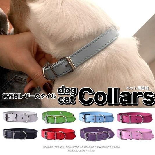ペット 犬 レザー 猫 首輪 中型犬 服 ペットグッズ ドッグ 合皮 キャット 小型犬